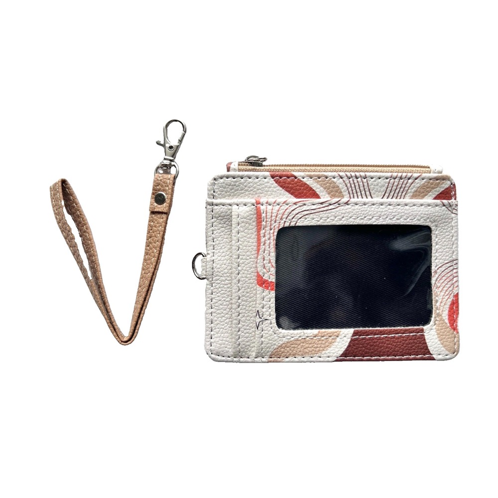 Slim Front Pocket Cat Wristlet Wallet Beige Small Tote Women Clothing Accessory